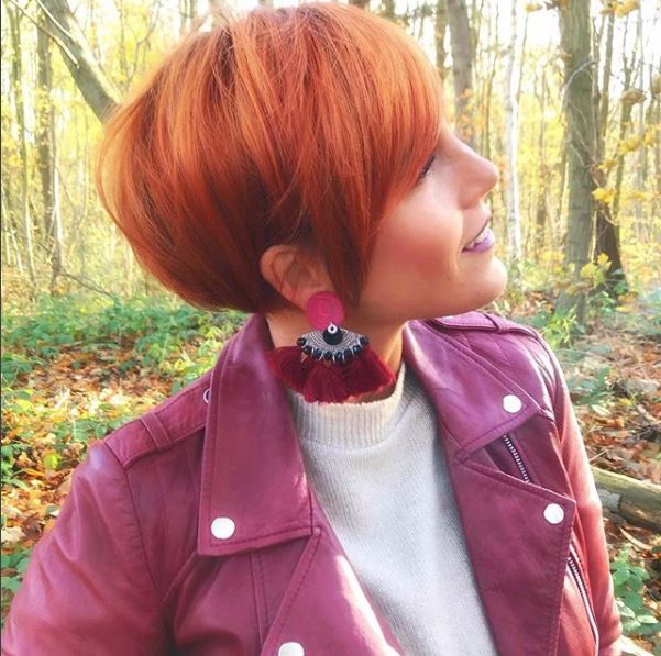 short haircuts with copper color