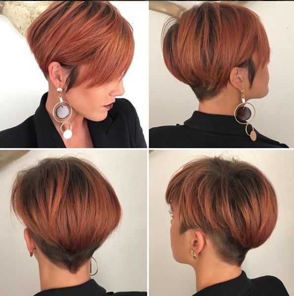 short haircuts with copper color