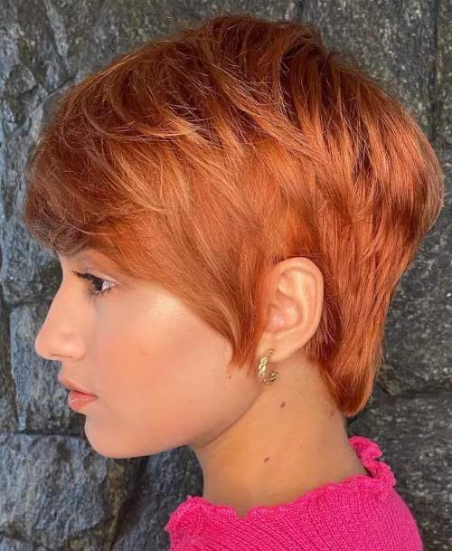 short haircuts with copper color