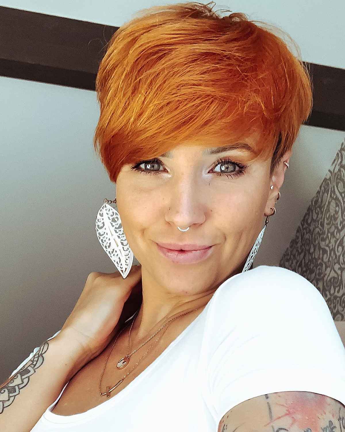 short haircuts with copper color