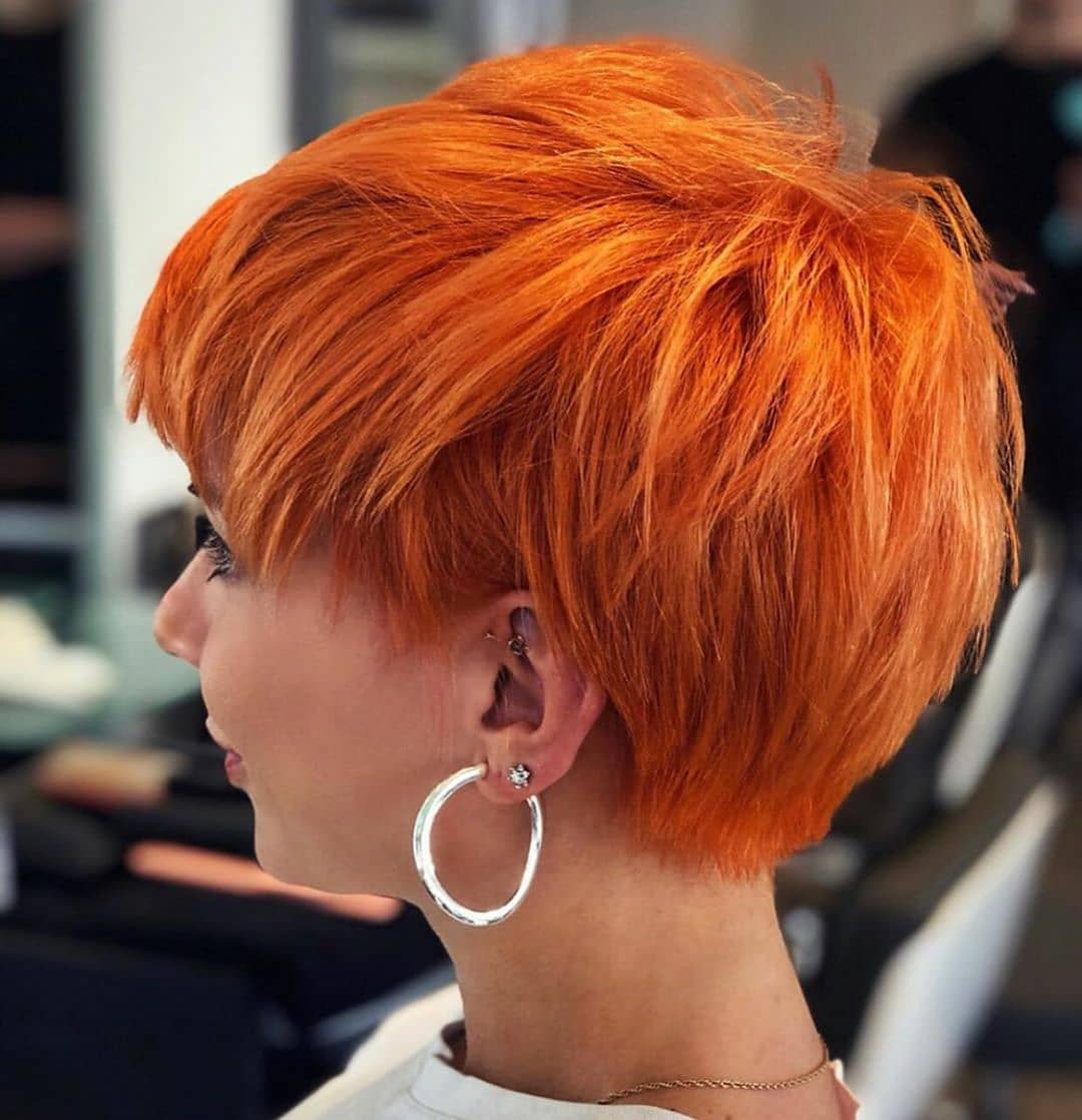 short haircuts with copper color