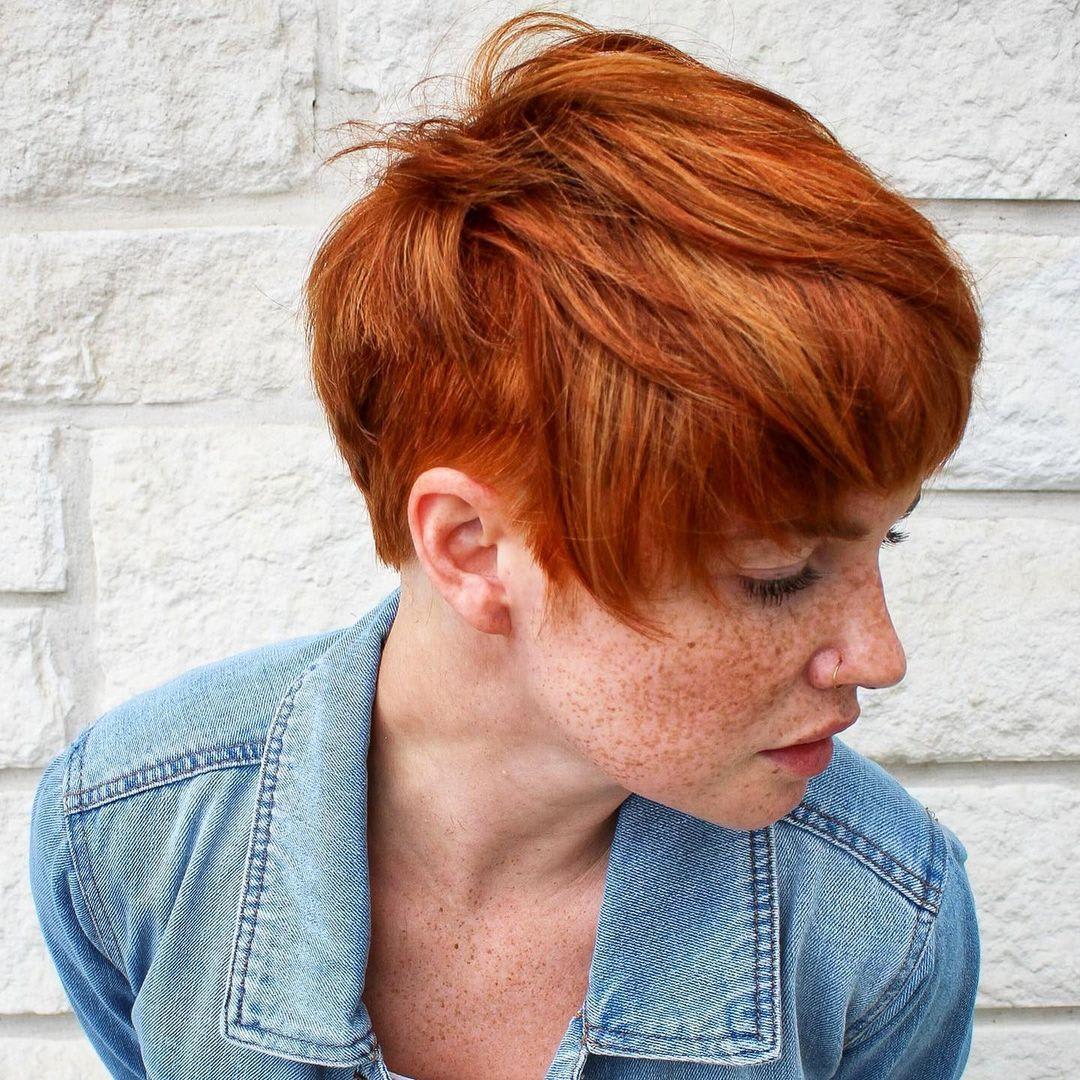 short haircuts with copper color