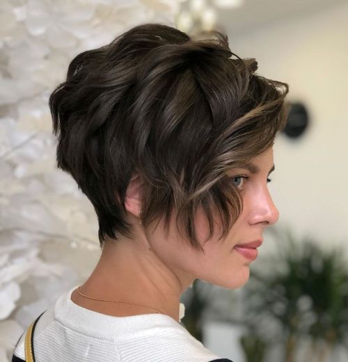 short hairstyle with fringe