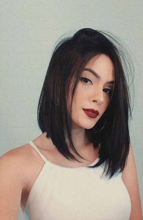 bob haircut, medium-length hair,