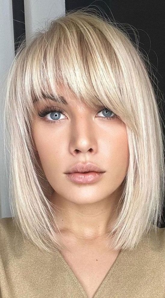 bob haircut, medium-length hair,