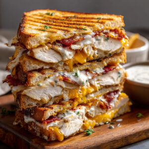 Cheddar Bacon Ranch Chicken Melt Sandwich