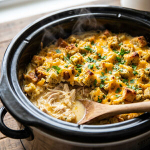 Million Dollar Crockpot Chicken & Stuffing Casserole